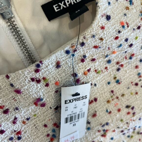 NEW Express Multicolor Speckled Shift Dress - Picture 2 of 7